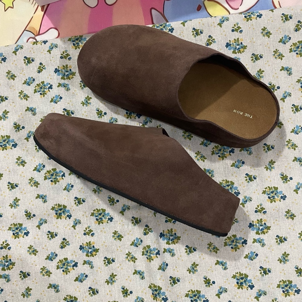 The Row Brown Suede Clog Mules - Picture 8 of 8
